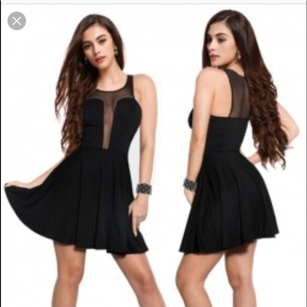 Fab’rik plunge lace/mesh dress